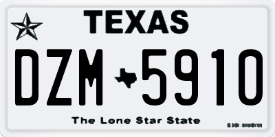 TX license plate DZM5910