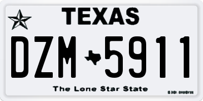 TX license plate DZM5911