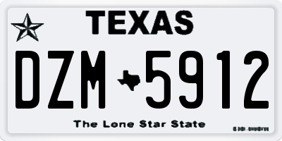 TX license plate DZM5912