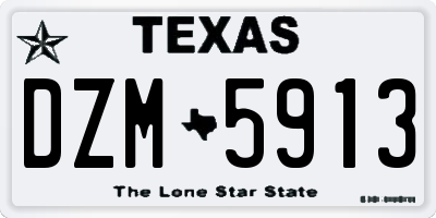 TX license plate DZM5913