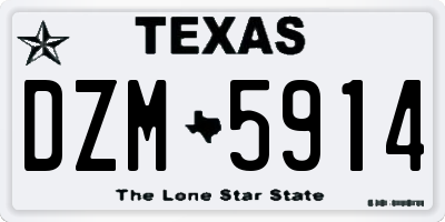 TX license plate DZM5914