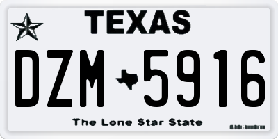 TX license plate DZM5916