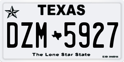 TX license plate DZM5927