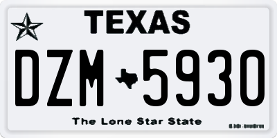 TX license plate DZM5930