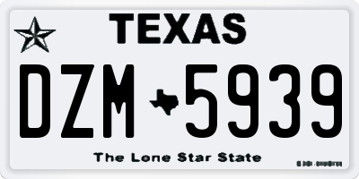 TX license plate DZM5939