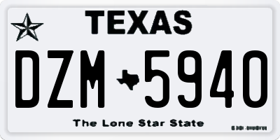 TX license plate DZM5940