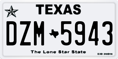 TX license plate DZM5943