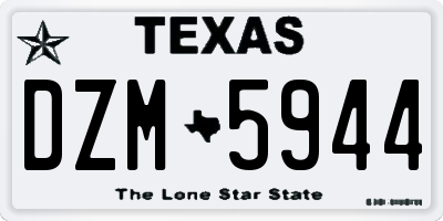 TX license plate DZM5944