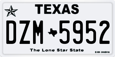 TX license plate DZM5952