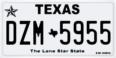 TX license plate DZM5955
