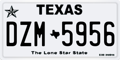 TX license plate DZM5956
