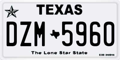 TX license plate DZM5960