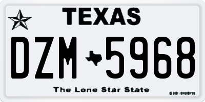 TX license plate DZM5968