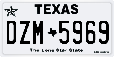 TX license plate DZM5969