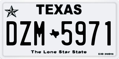 TX license plate DZM5971