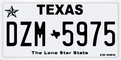 TX license plate DZM5975