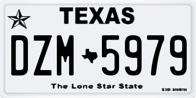 TX license plate DZM5979