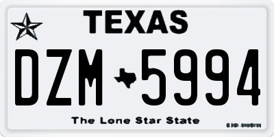 TX license plate DZM5994