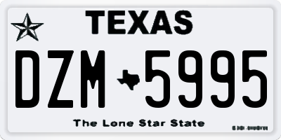 TX license plate DZM5995