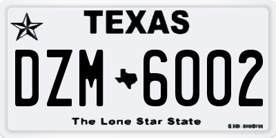 TX license plate DZM6002