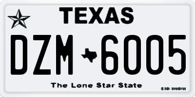 TX license plate DZM6005