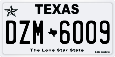 TX license plate DZM6009