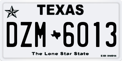 TX license plate DZM6013