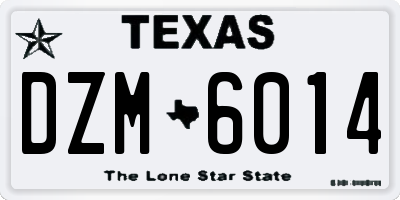 TX license plate DZM6014