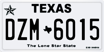TX license plate DZM6015