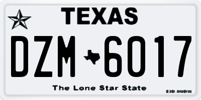TX license plate DZM6017