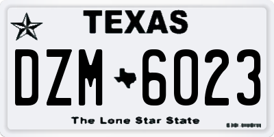 TX license plate DZM6023