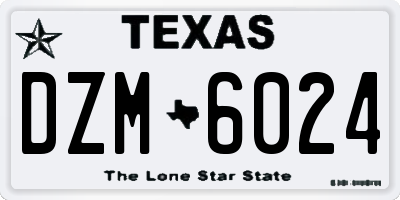 TX license plate DZM6024