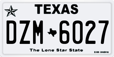 TX license plate DZM6027