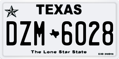 TX license plate DZM6028