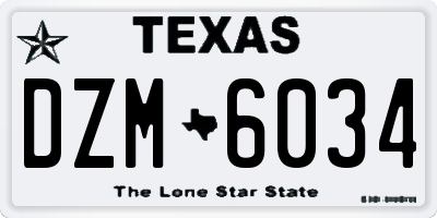 TX license plate DZM6034