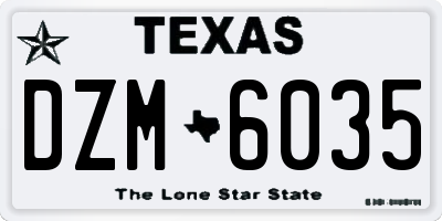 TX license plate DZM6035