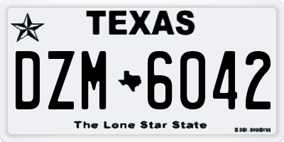 TX license plate DZM6042