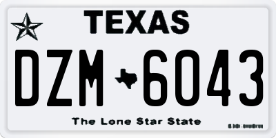 TX license plate DZM6043