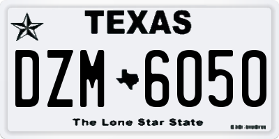 TX license plate DZM6050