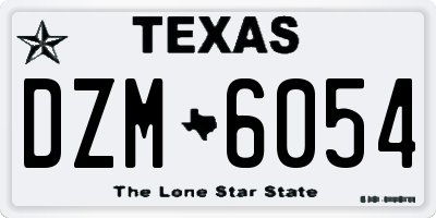 TX license plate DZM6054