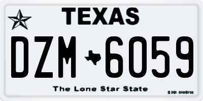 TX license plate DZM6059