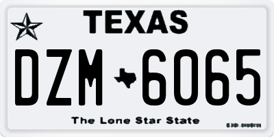 TX license plate DZM6065