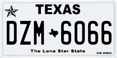 TX license plate DZM6066