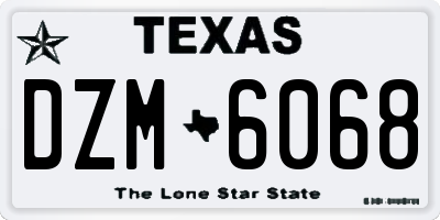 TX license plate DZM6068