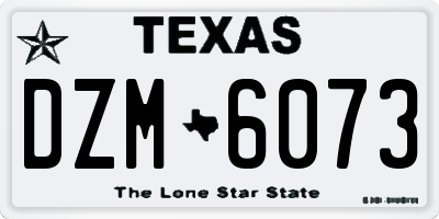 TX license plate DZM6073