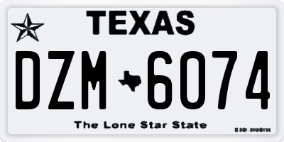 TX license plate DZM6074
