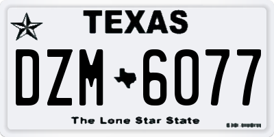 TX license plate DZM6077