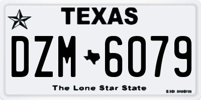 TX license plate DZM6079