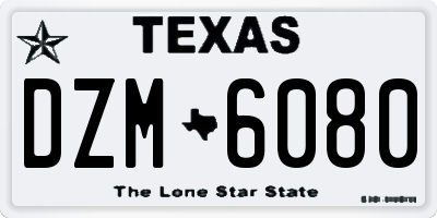 TX license plate DZM6080