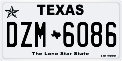 TX license plate DZM6086